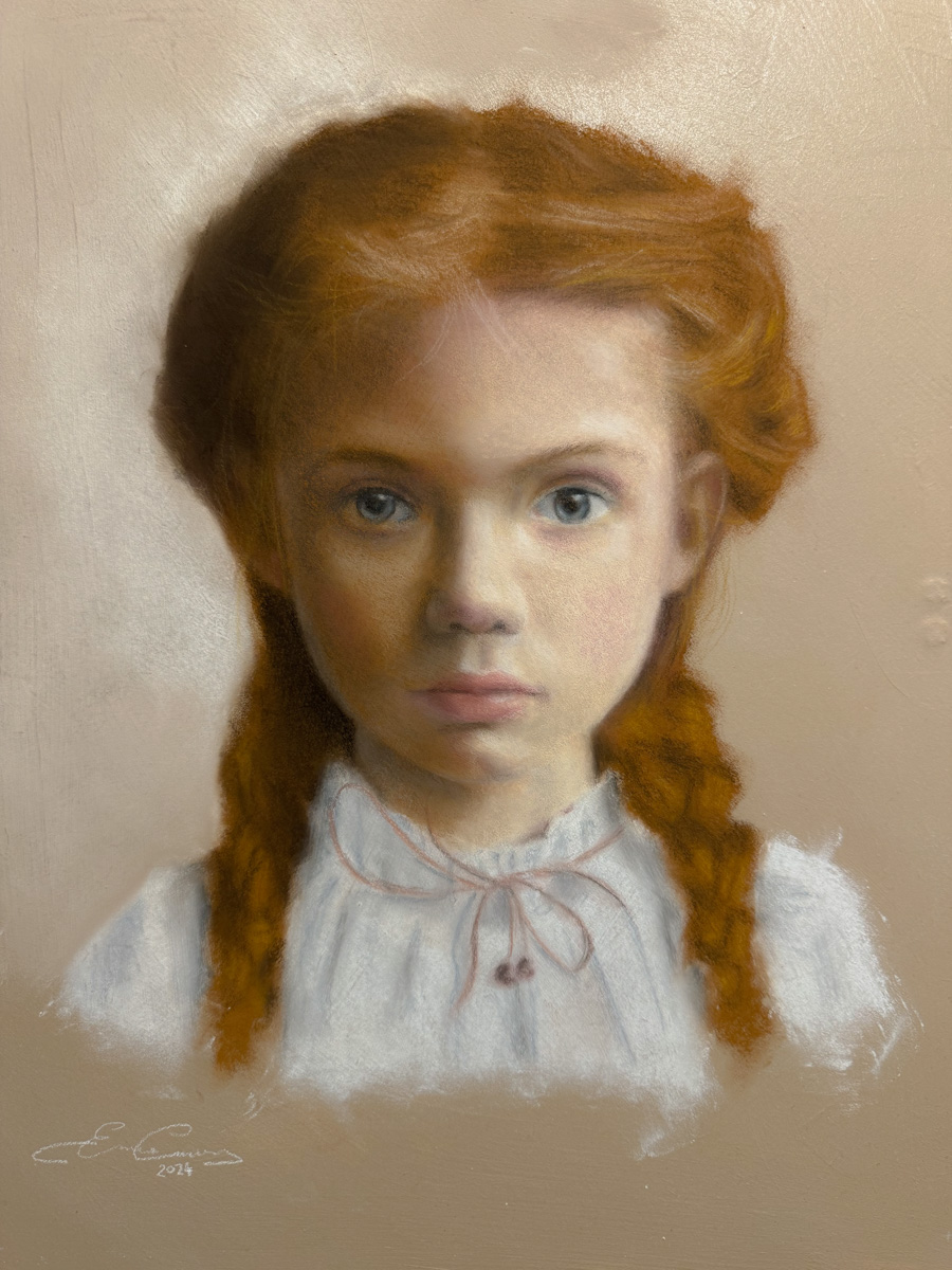 Sad Nostalgia - Original pastel portrait by Enrique Cordero